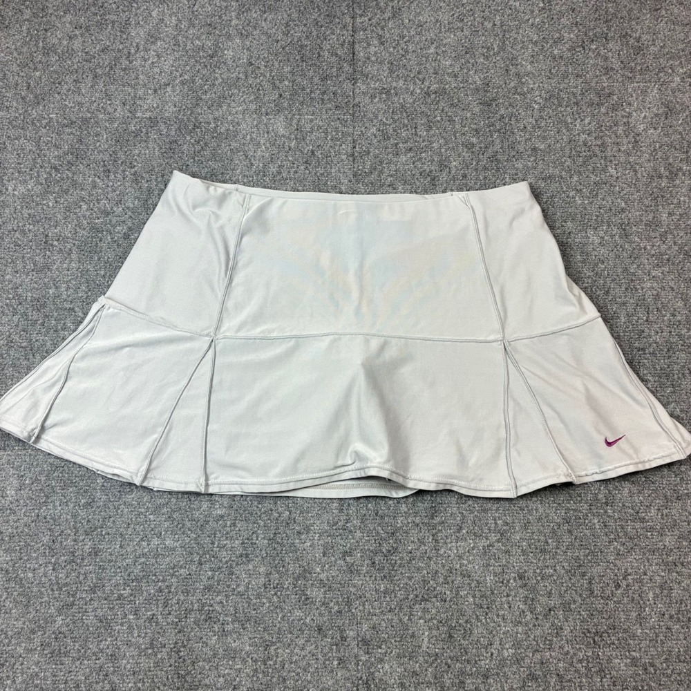 Nike Fit Dry Womens XL W36 Light Grey Tennis Golf Athletic Skort Swoosh Logo